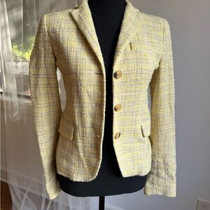 Yellow Theory Tweed Women's Blazer 100% cotton